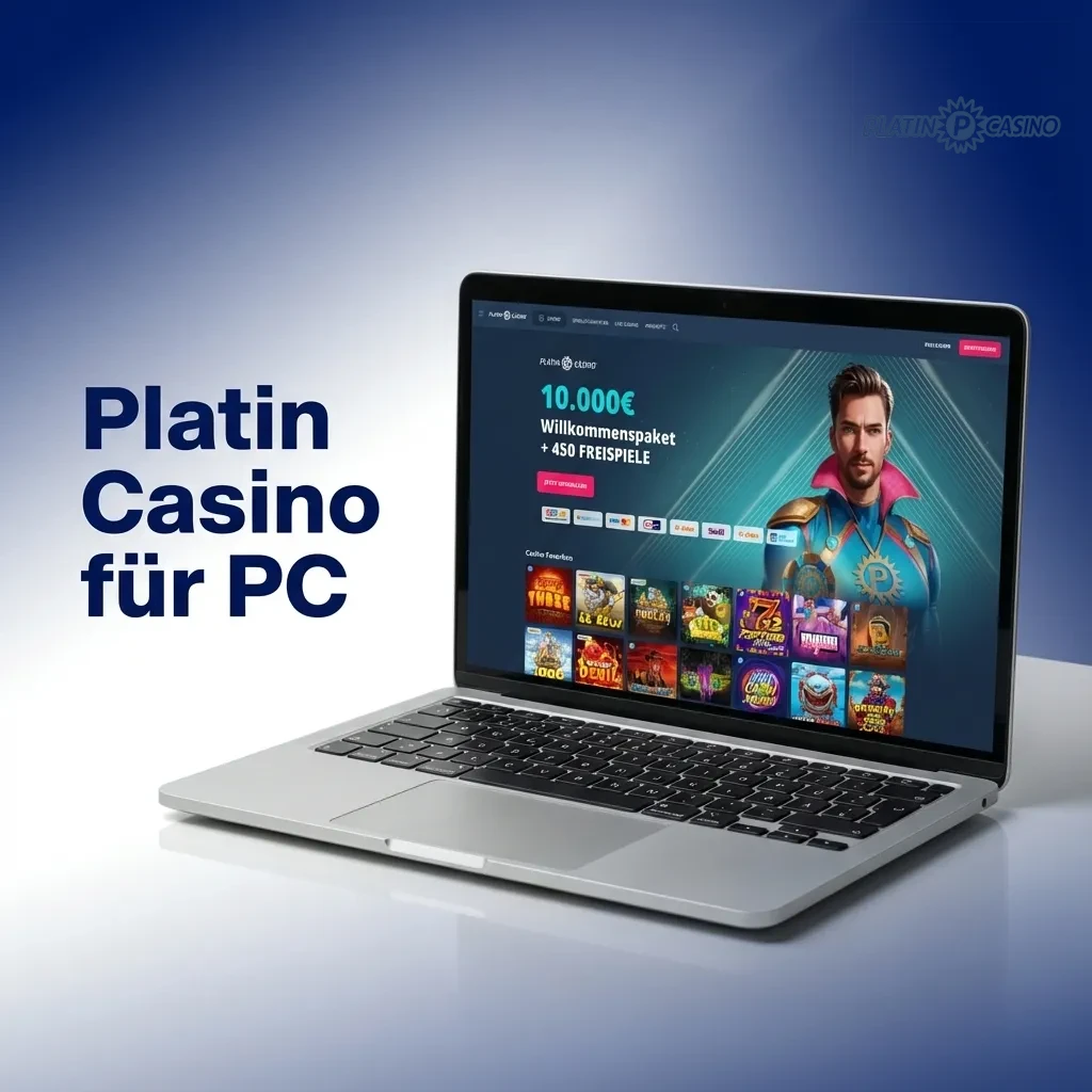 Platin Casino desktop interface on PC browser showing game lobby, login options, and payment methods