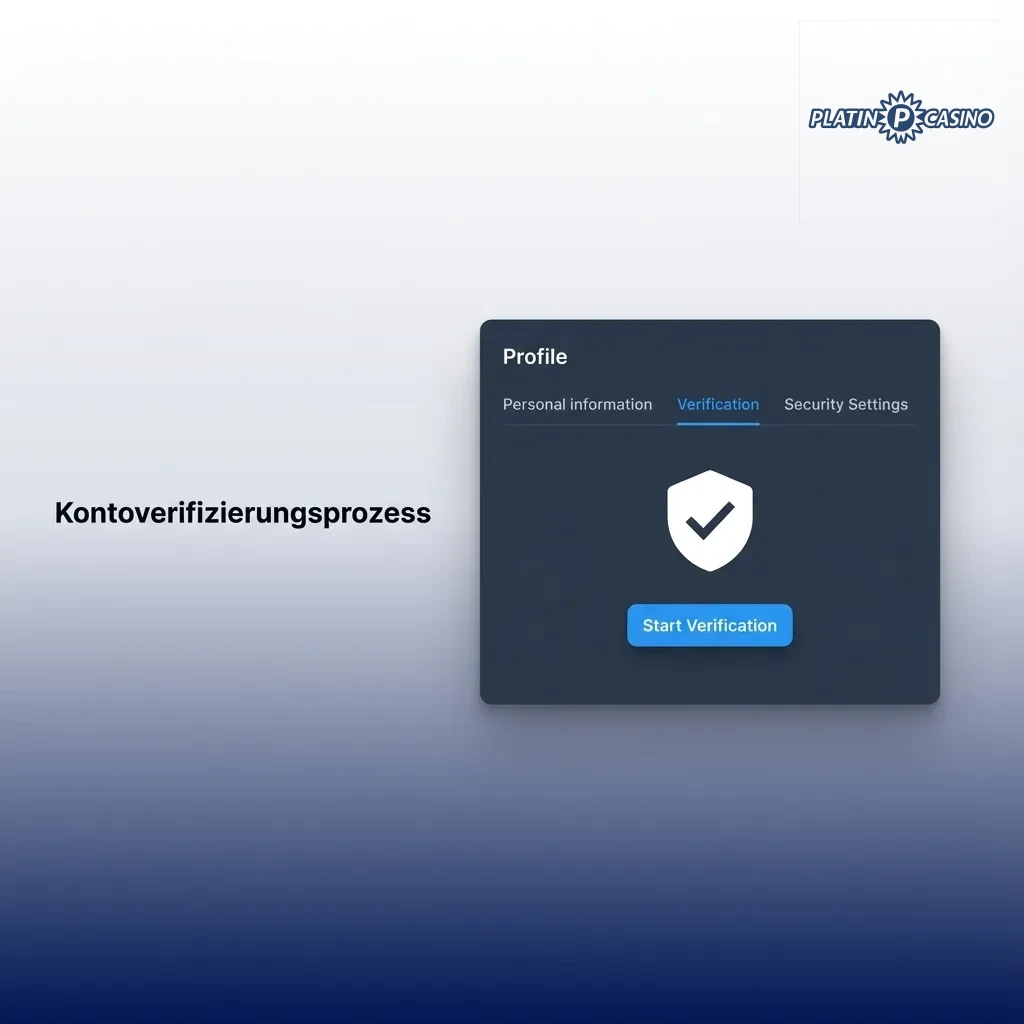Kontoverifizierungsprozess mit Schritten zur Identitätsprüfung, Dokumenten-Upload und Freischaltung von Auszahlungen