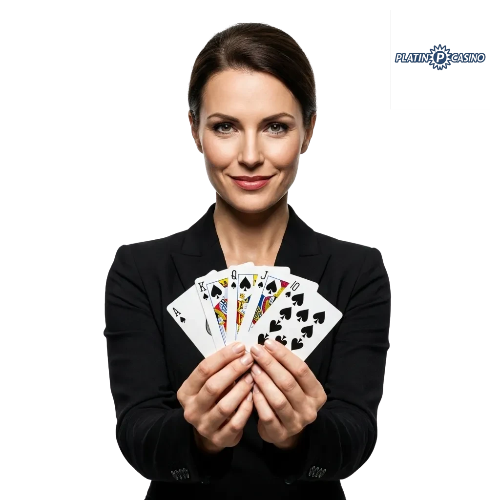 Platin Casino logo with slot games, roulette table, and payment options including cryptocurrency and credit cards