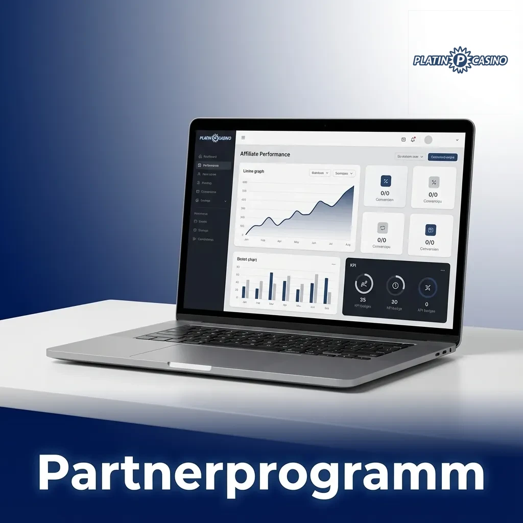 Platin Casino affiliate program dashboard showing commission rates up to 45% and marketing tools for partners